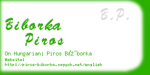 biborka piros business card